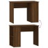 Escritorio de madera contrachapada marrón roble 100x55x75
