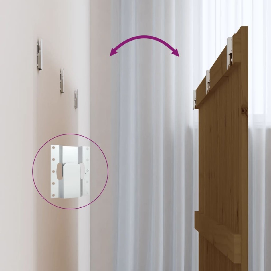 Cabecero cama pared madera maciza pino marrón miel 166x3x90