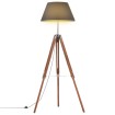 Lámpara de trípode madera maciza de teca marrón y negro 141 cm