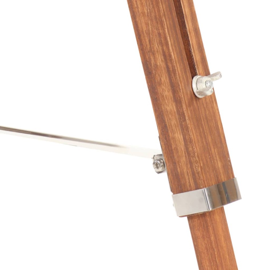 Lámpara de trípode madera maciza de teca marrón y negro 141