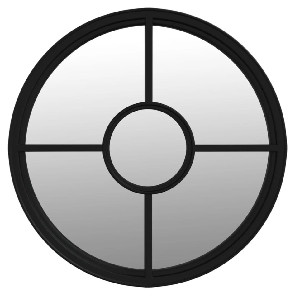 Espejo de jardín redondo hierro negro uso exterior 60x4