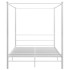 Estructura de cama con dosel metal blanco 160x200