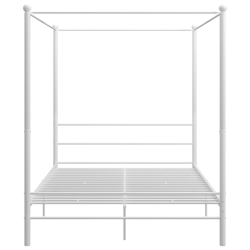 Estructura de cama con dosel metal blanco 160x200