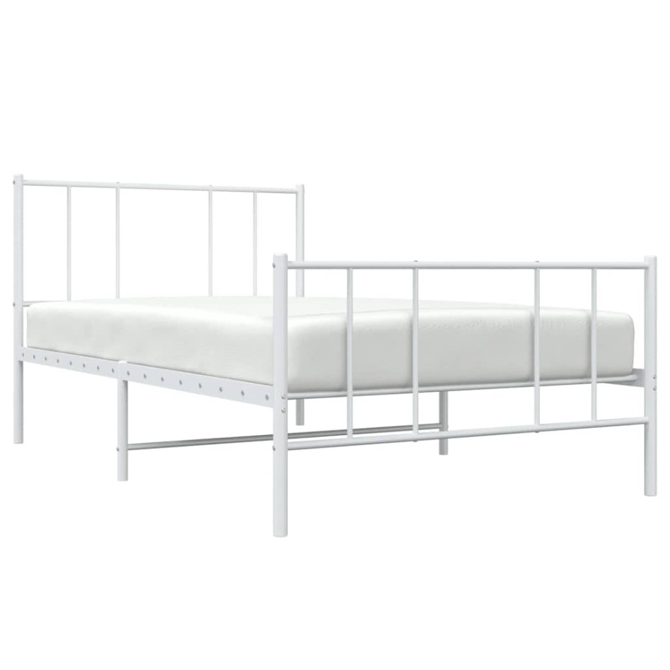 Estructura cama sin colchón con estribo metal blanco 100x200