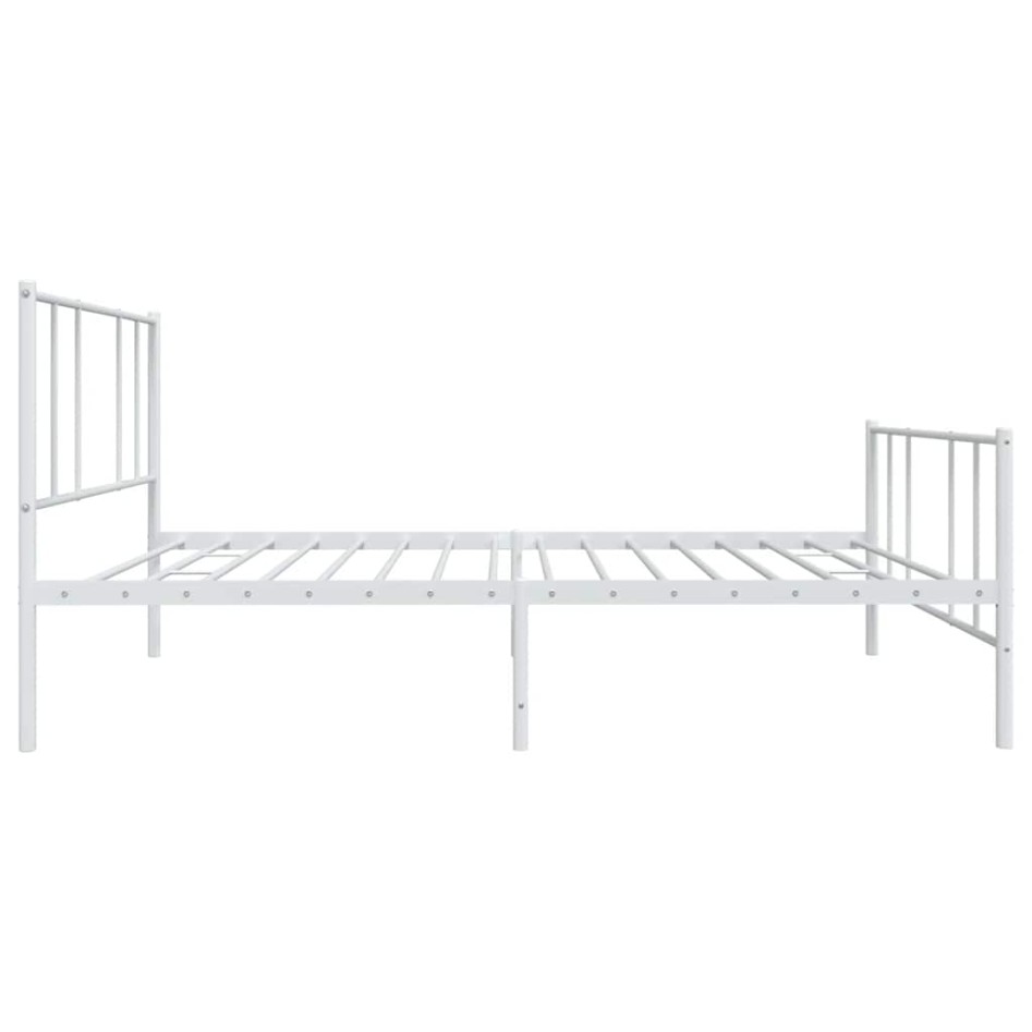 Estructura cama sin colchón con estribo metal blanco 100x200