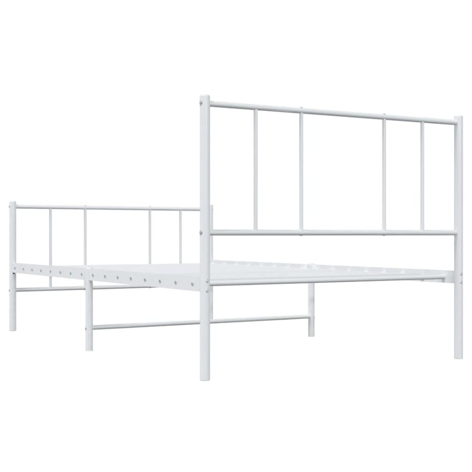 Estructura cama sin colchón con estribo metal blanco 100x200