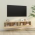 Muebles TV de pared 2 uds madera ingeniería roble 100x30x30