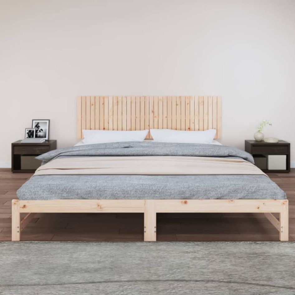 Cabecero de cama de pared madera maciza de pino 204x3x60