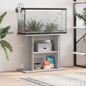 Soporte para acuario madera ingeniería gris Sonoma 80x35x60