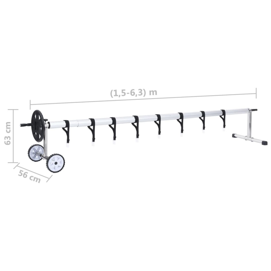 Enrollacobertor para piscinas con base de acero