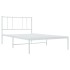 Estructura cama sin colchón con cabecero metal blanco