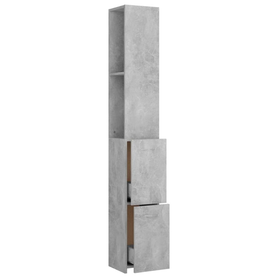 Armario baño madera contrachapada gris hormigón 25x26,5x170
