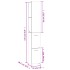 Armario baño madera contrachapada blanco brillo 25x26,5x170