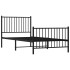 Estructura cama sin colchón con estribo metal negro 90x200