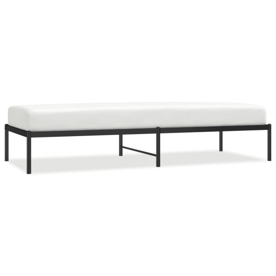 Estructura de cama de metal negro 80x200