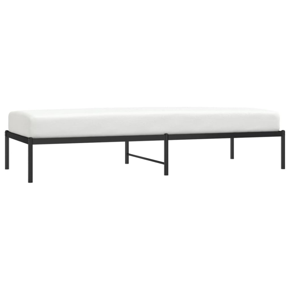 Estructura de cama de metal negro 80x200