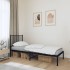 Estructura cama sin colchón con cabecero metal negro 75x190