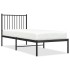 Estructura cama sin colchón con cabecero metal negro 75x190