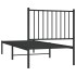 Estructura cama sin colchón con cabecero metal negro 75x190