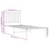 Estructura cama sin colchón con cabecero metal negro 75x190