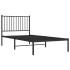 Estructura cama sin colchón con cabecero metal negro 90x190