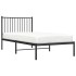 Estructura cama sin colchón con cabecero metal negro 90x190
