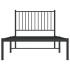 Estructura cama sin colchón con cabecero metal negro 90x190
