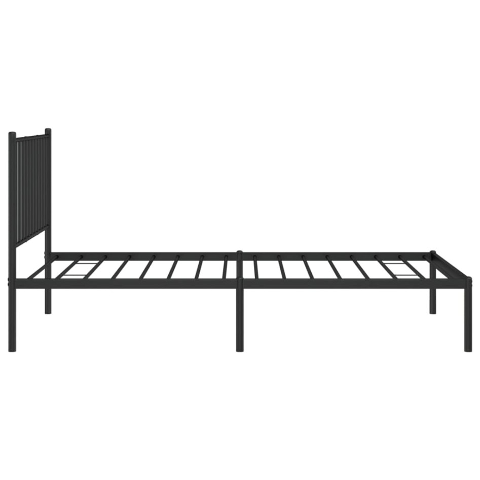 Estructura cama sin colchón con cabecero metal negro 90x190