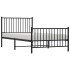 Estructura cama sin colchón con estribo metal negro 100x200