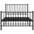 Estructura cama sin colchón con estribo metal negro 100x200