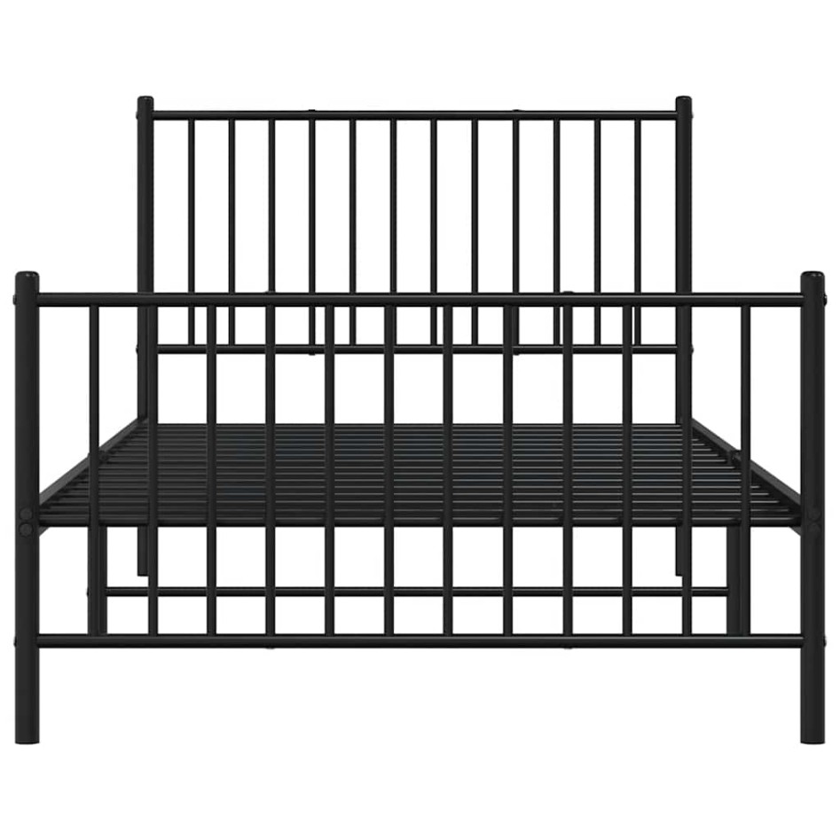 Estructura cama sin colchón con estribo metal negro 100x200