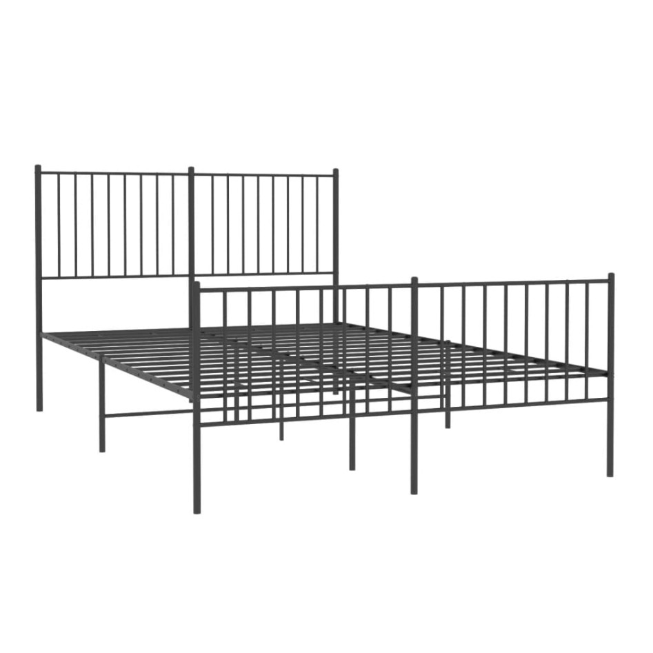 Estructura cama sin colchón con estribo metal negro 140x190