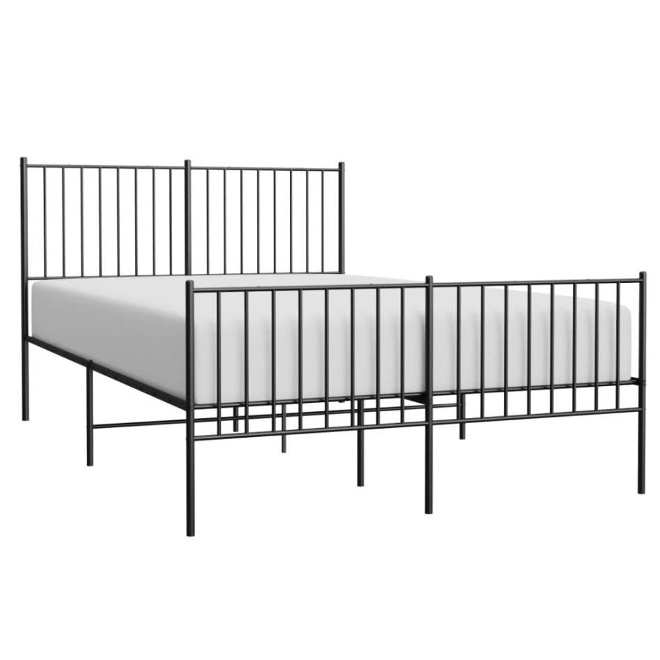 Estructura cama sin colchón con estribo metal negro 140x190