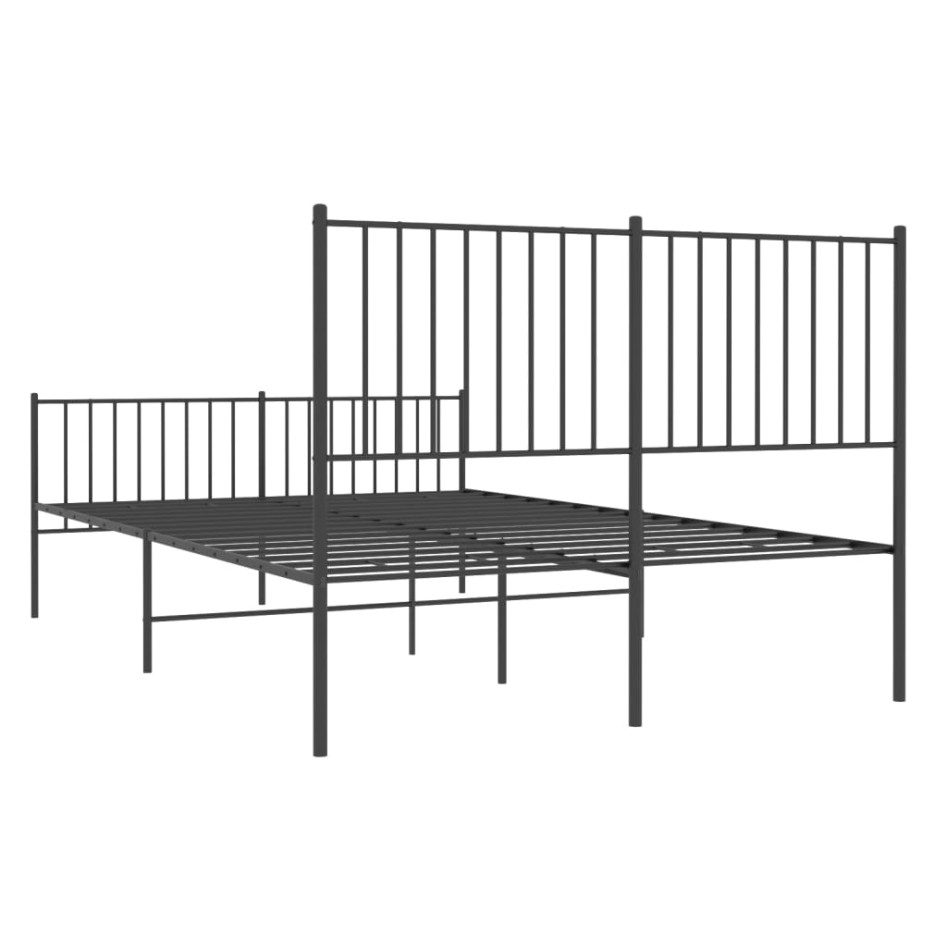 Estructura cama sin colchón con estribo metal negro 140x190