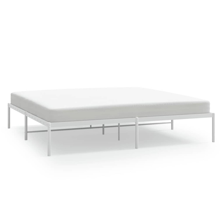Estructura de cama sin colchón metal blanco 183x213
