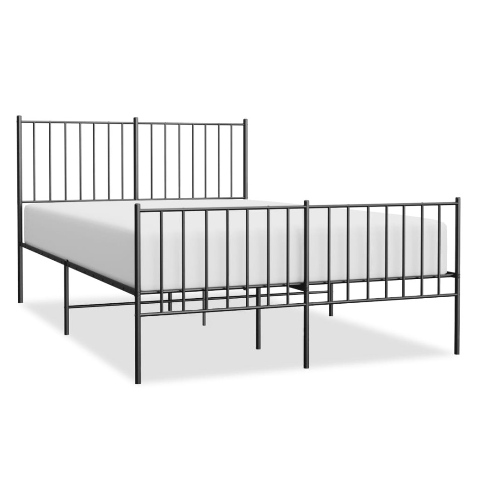 Estructura cama sin colchón con estribo metal negro 120x200