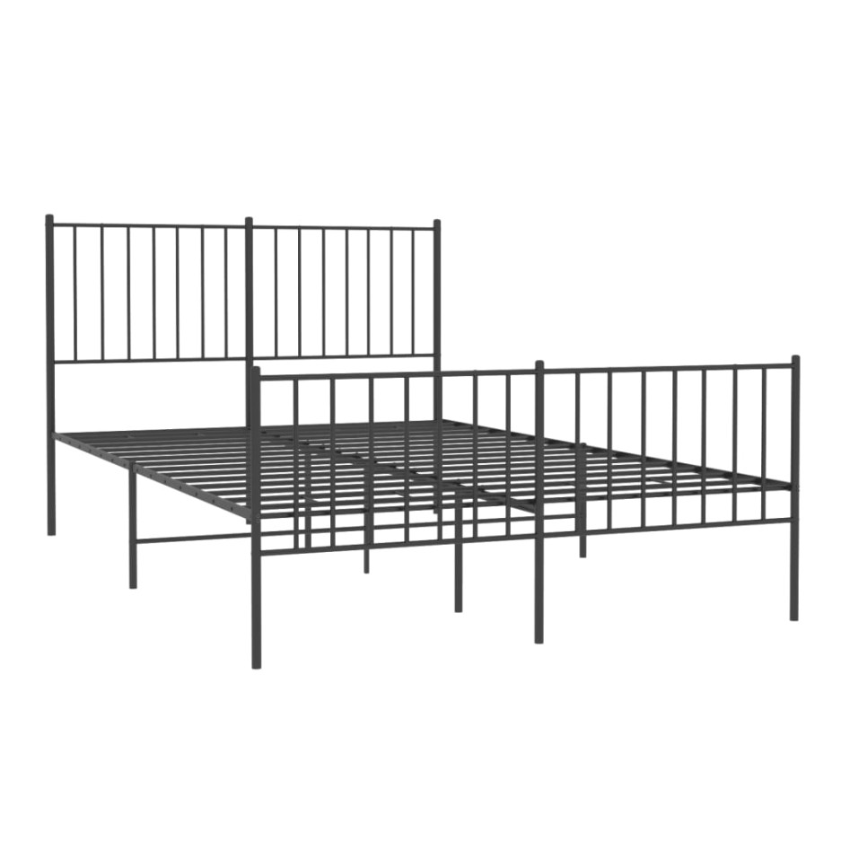 Estructura cama sin colchón con estribo metal negro 120x200