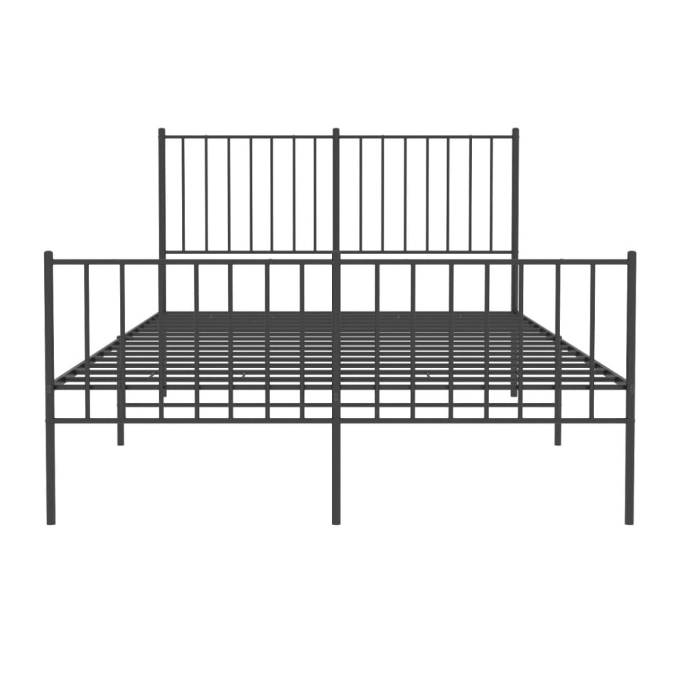 Estructura cama sin colchón con estribo metal negro 120x200
