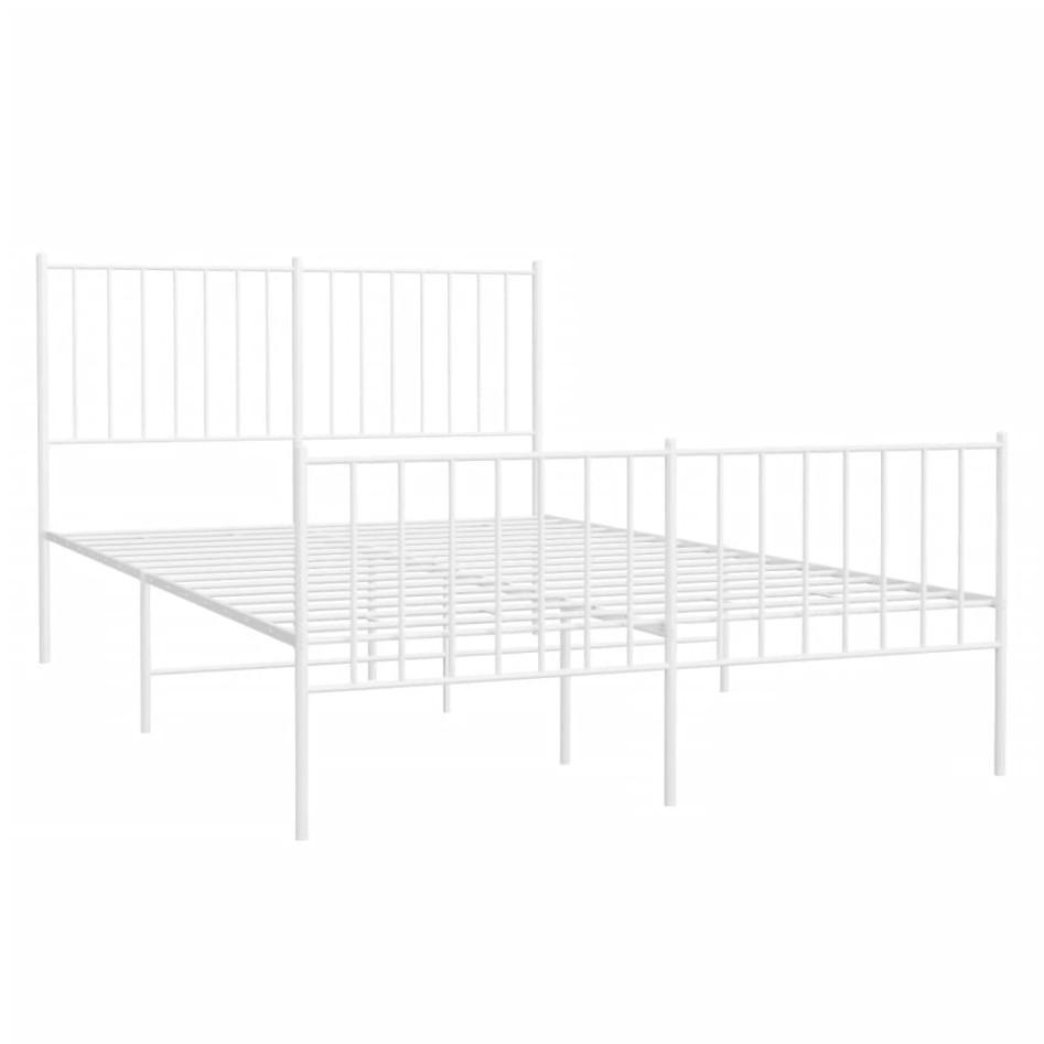 Estructura cama sin colchón con estribo metal blanco 120x200