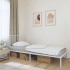 Estructura cama sin colchón con cabecero metal blanco 90x200