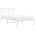 Estructura cama sin colchón con cabecero metal blanco 90x200