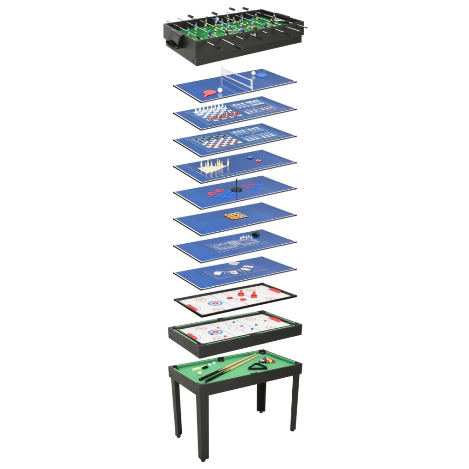 Mesa multijuegos 15 en 1 negro 121x61x82