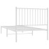 Estructura cama sin colchón con cabecero metal blanco 90x200