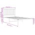 Estructura cama sin colchón con cabecero metal blanco 90x200