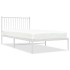Estructura cama sin colchón con cabecero metal blanco