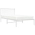 Estructura cama sin colchón con cabecero metal blanco
