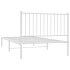 Estructura cama sin colchón con cabecero metal blanco