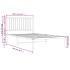 Estructura cama sin colchón con cabecero metal blanco