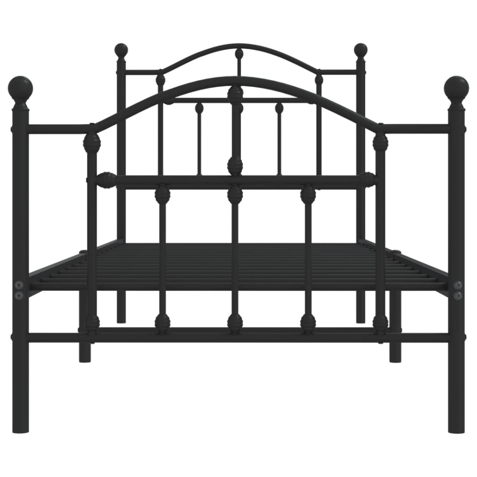 Estructura cama sin colchón con estribo metal negro 80x200