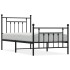 Estructura cama sin colchón con estribo metal negro 80x200